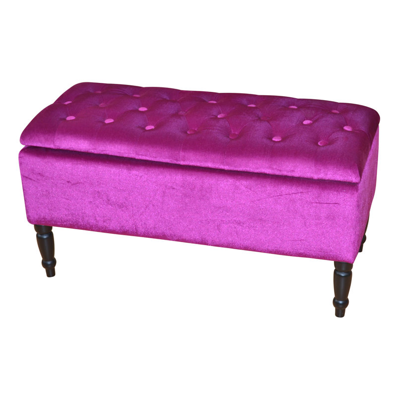 ClassicLiving Gepolsterte Schlafzimmerbank mit Stauraum aus Holz Tamara